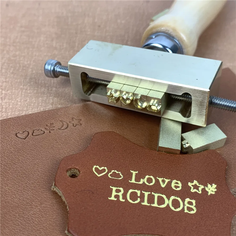 RCIDOS Hand Fire Heat Up Brass Letters Hot Foil Stamping Tools,Manual Hammer Cold Stamping Embossor Marker