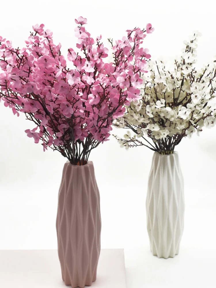 10 Stück Künstliche Blumen aus Seide, Gypsophila, Kleine Sträuße mit 5 Zweigen, Heimdekoration für Tisch und Zimmer, Kunstpflanzen für Vase, Hochzeit, Outdoor, DIY – Detail 8