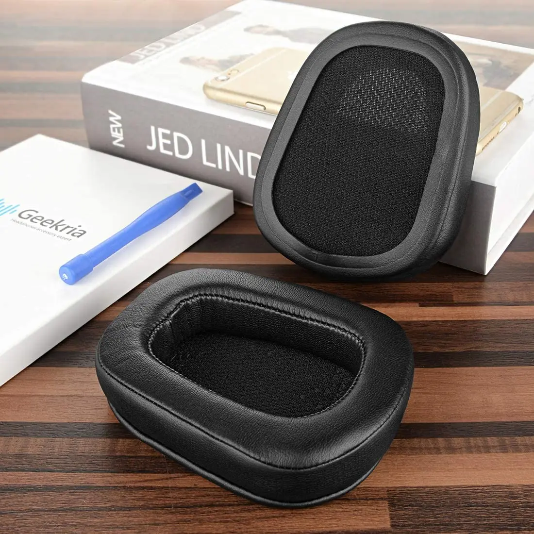 Quickfitプロテインレザー交換用イヤーパッドlogítech G633、G933ヘッドフォンイヤーパッド、ヘッドセット耳クッション修理部品