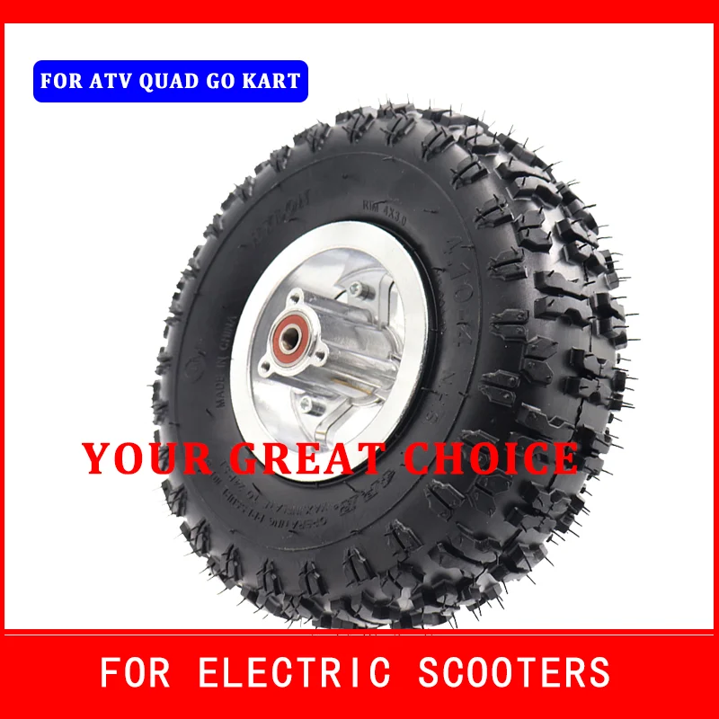 4.10/3.50-4 410/350-4 4.10-4 tires wheels 4 inch hub Rim with  tyre and inner tube fits ATV Quad Go Kart 47cc 49cc