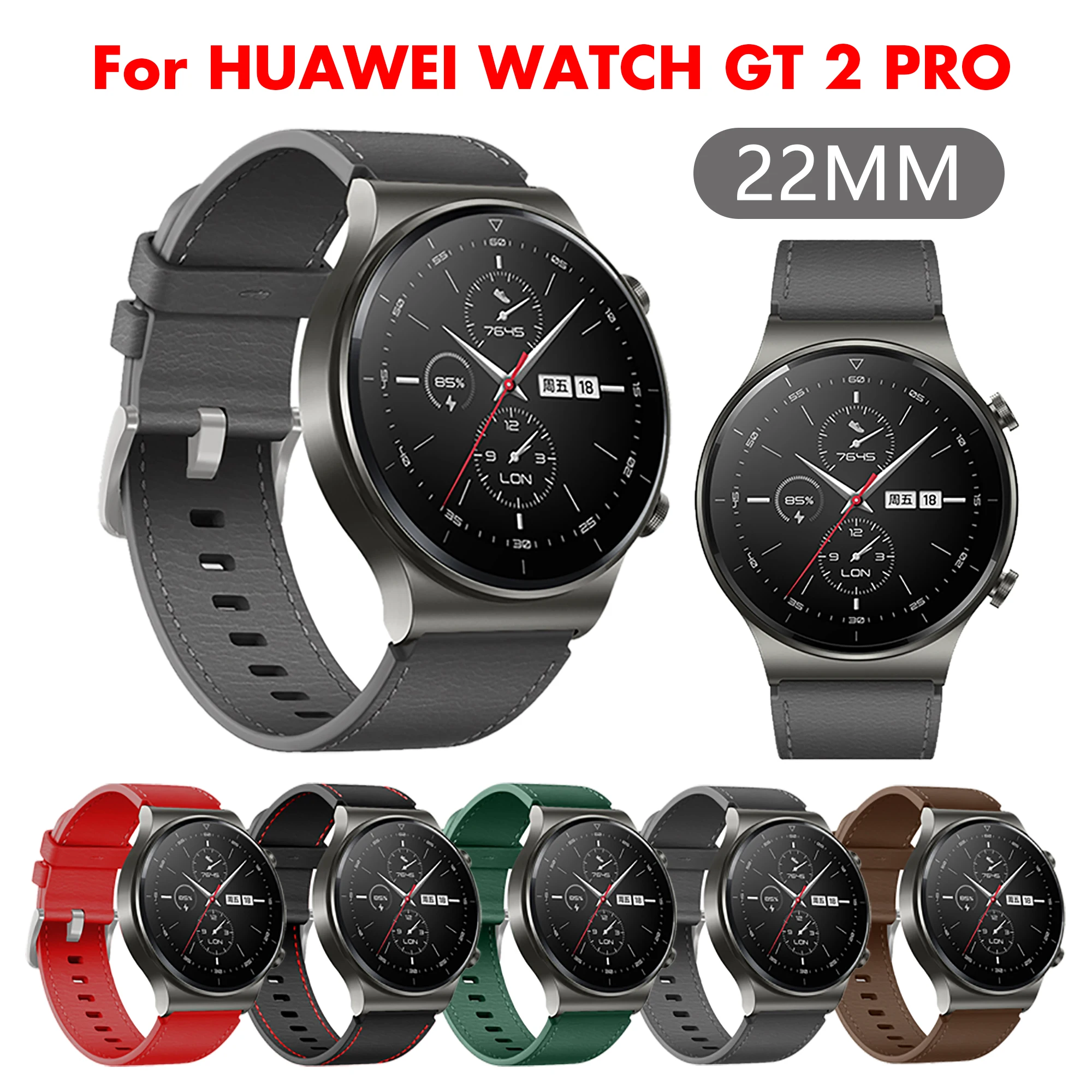 Correa de cuero para HUAWEI Watch GT 2 Pro, pulsera reemplazable de 22MM, 46MM