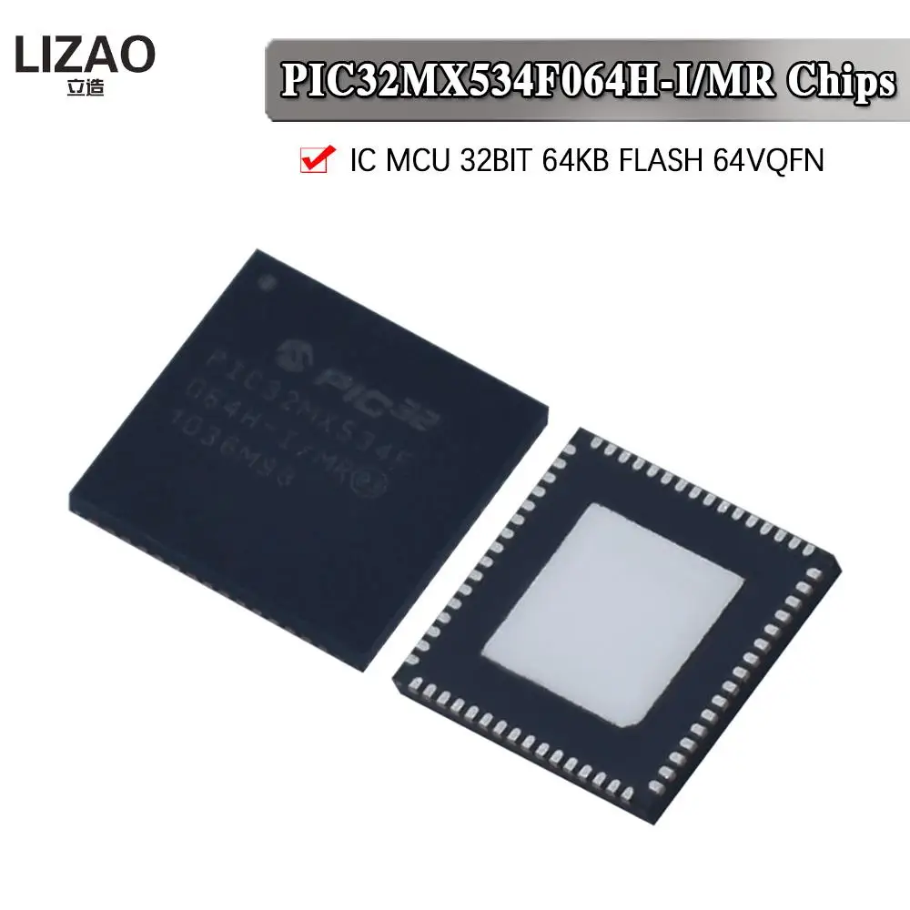 PIC32MX534F064H-IMR QFN64 High-Performance, USB, CAN and Ethernet 32-bit Flash Microcontrollers