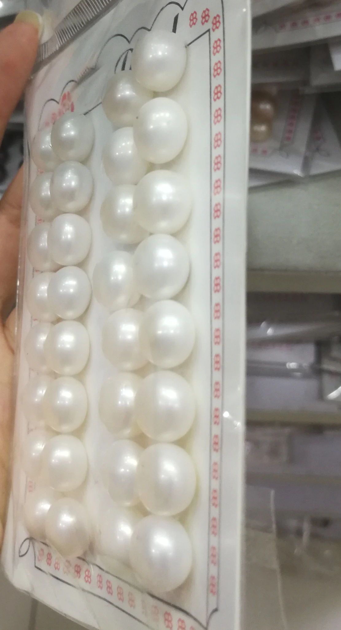 32Pcs White pearls 11-12mm Pearl Plum Half Hole Drilled Pearl Super Luster Button Natural Freshwater pearl Loose Beads