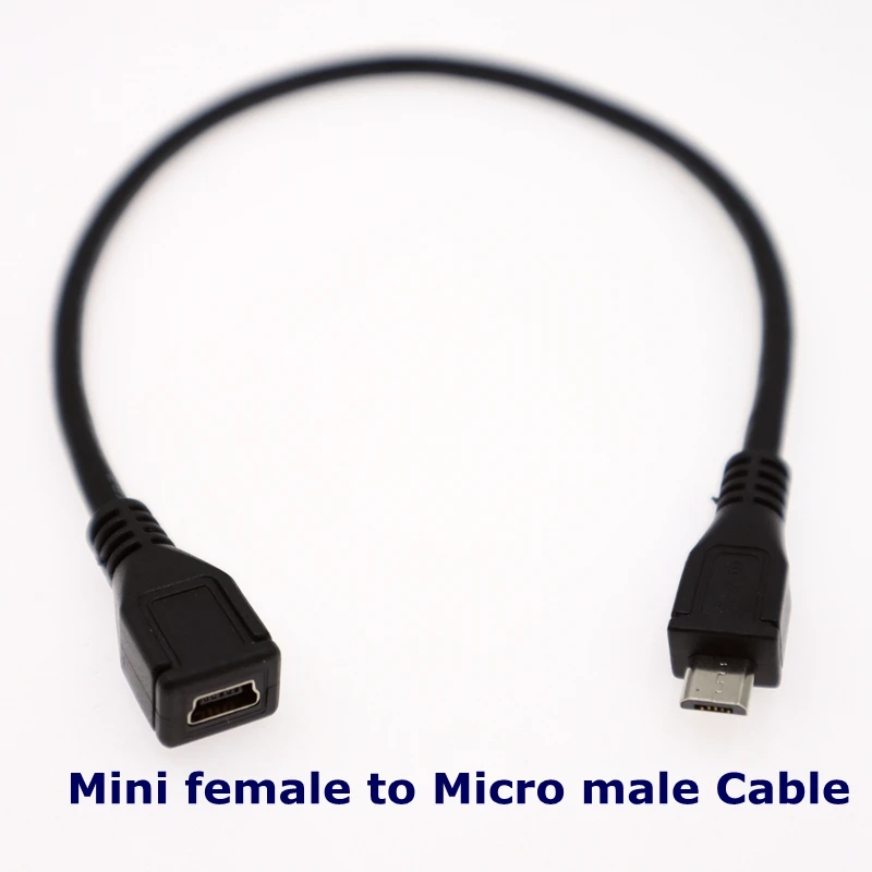 The Best Price 0.3m Micro USB Mini USB 2.0 5Pin male to female M to F Extension Connector Adapter Long Plug Cable