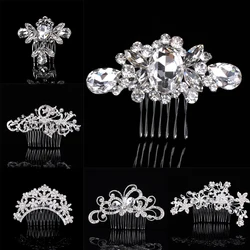 Princess Hair Combs Girls Party Bridal Hair Accessories Headdress Crown Crystal Pearl Wedding Bridal Hair Accessories Headdress