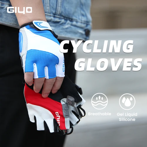 Giyo-guantes sin dedos para ciclismo, guantes de Gel de medio dedo para bicicleta, guantes cortos de tela de Lycra, equipo para exteriores para bicicleta de montaña y carretera
