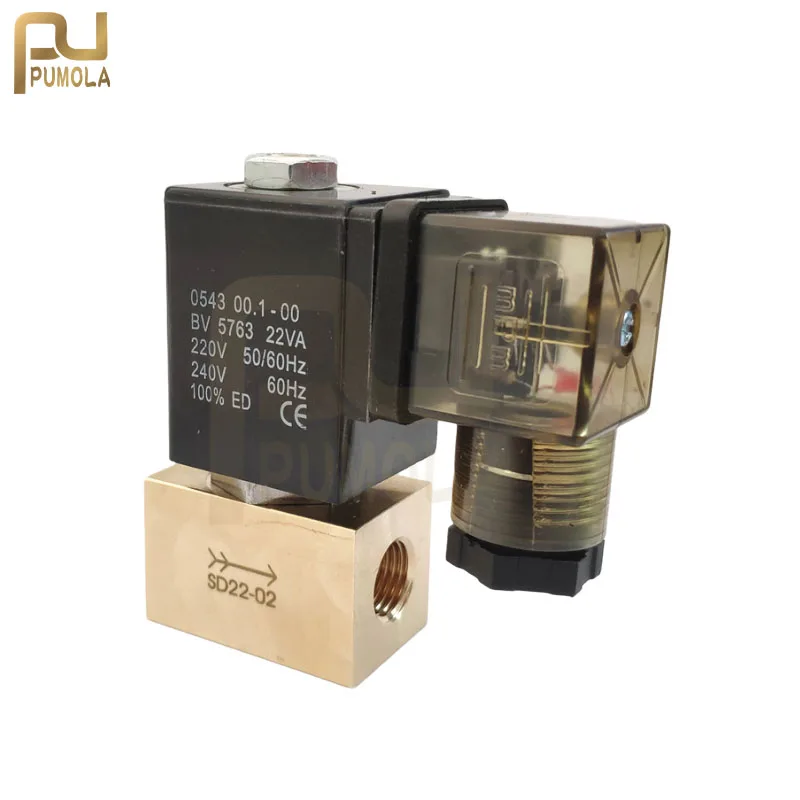 JT22-02 Direct Acting Brass Valve Two-position Two-way High Pressure Solenoid Valve 1/4 3/8 1/2 BSP 220V 24V 12V