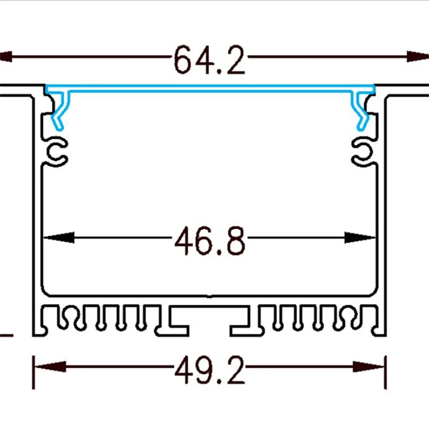 1.5m/pcs Free Shipping  Big Power Recessed T Slot Aluminum Profile for Led Strip Light aluminum profile channel