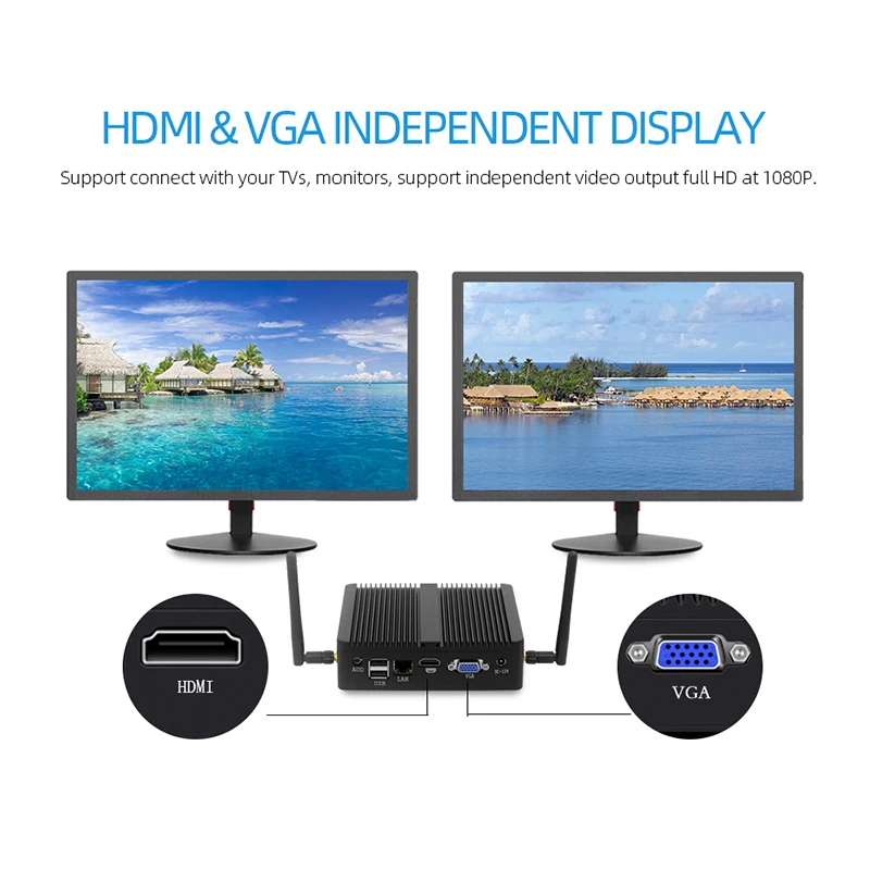 Household Mini PC HTPC Intel Core i7 4500U 8GB RAM 128GB SSD Windows 10 Linux 300M Wi-Fi HDMI VGA Gigabit Ethernet Fanless IPC