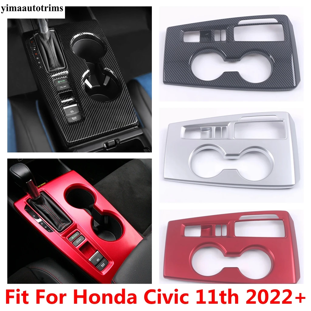 

Center Control Gear Shift Water Cup Frame Panel Decoration Cover Trim For Honda Civic 11th 2022 - 2024 Red Accessories Interior