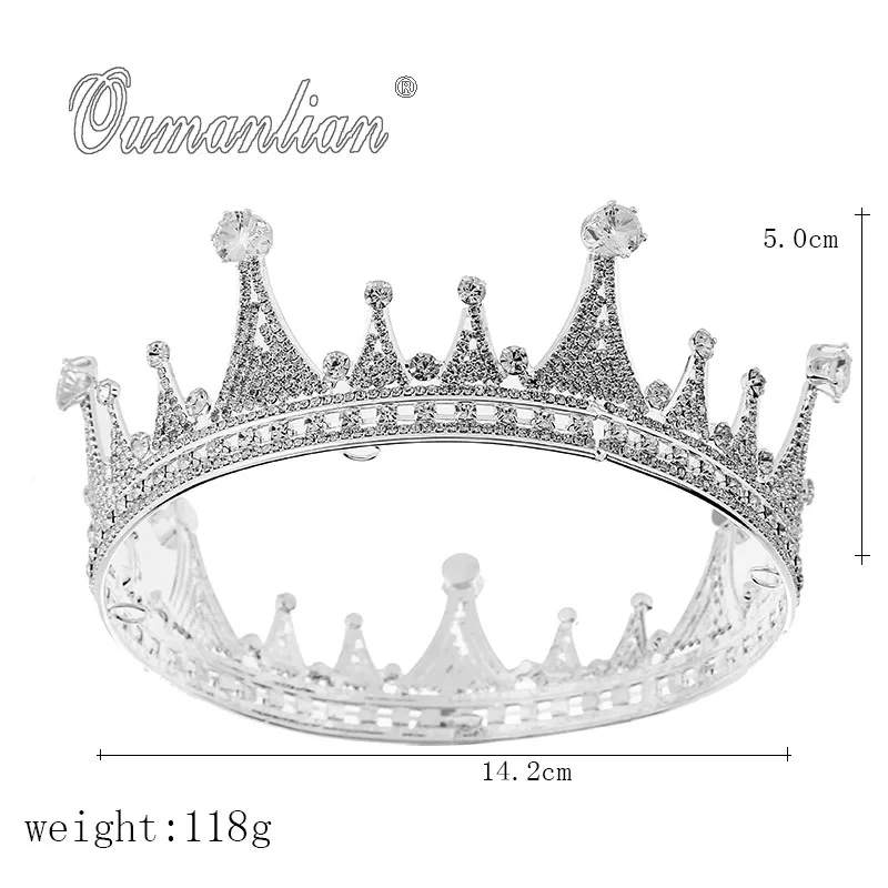 New Luxury Vintage Crystal Big Wedding Crown Bridal Tiara Party Show Pageant Hair Accessories Full Rhinestone Claw chain E133