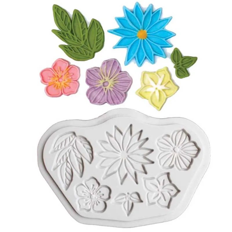 3D Flower Leaf Petal Embossed Silicone Mold DIY Fondant Pastry Frozen Cake Baking Tools Epoxy Scently Candle Plaster Resin Mould