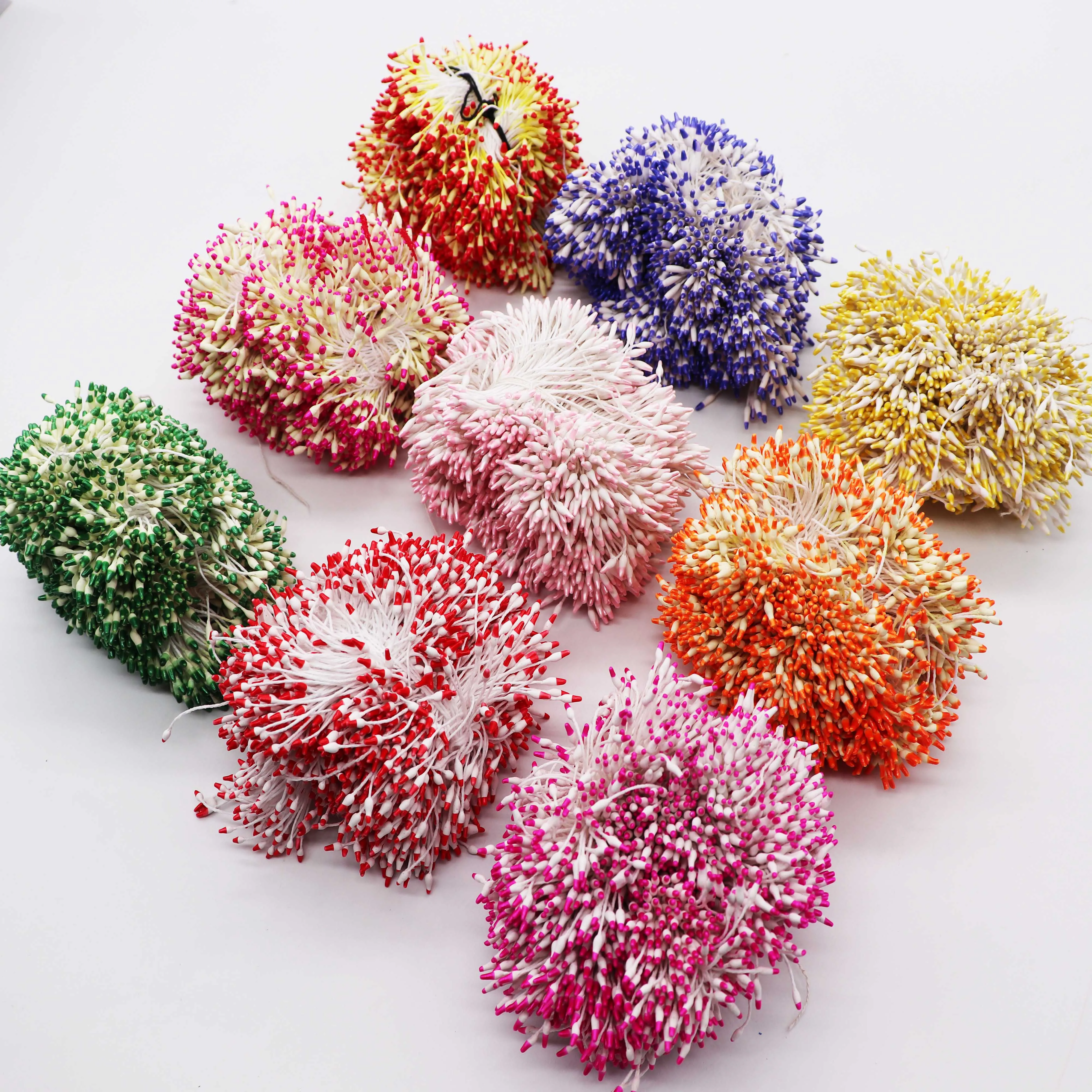 288PCS 60mm Multi Colors Options Tip Pistil Stamen Flower Stamen Cake Decoration Double Head Stamens D308