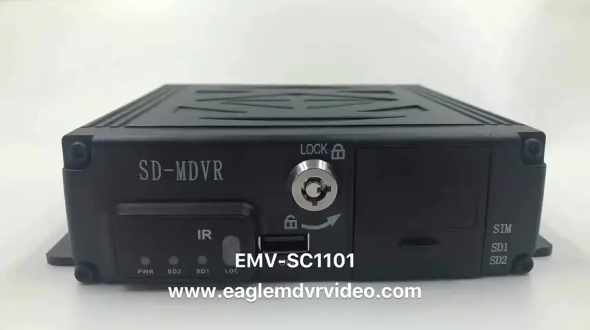 Dual SD Card 4ch Mini 720p AHD H.264 H.265 HD Real-time Video Record Playback CMS Cloud Server Linkage  Car Black Box MDVR