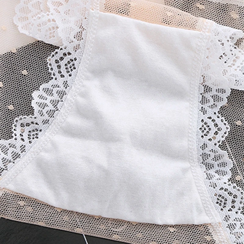 Women\'s Lace Underwear Panties Ladies Sexy Charming Net Gauze Transparent Panties Hot Girls Low Waist Briefs Pure Cotton Panties