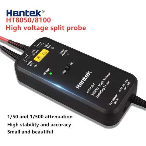 Hantek HT8050/8100 Oscilloskop Högspänningsisolerad Differentialprob 50MHZ-100MHZ Bandbredd 1/50 1/500 Tvåstegsdämpning 8 best sales isoleringssond oscilloskop - №3