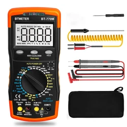 BT-770M Digital Multimeter TRMS 6000 Counts Auto/Manual Tester for AC/DC Volt/Amp, Ohm Capacitance Frequency Continuity NCV