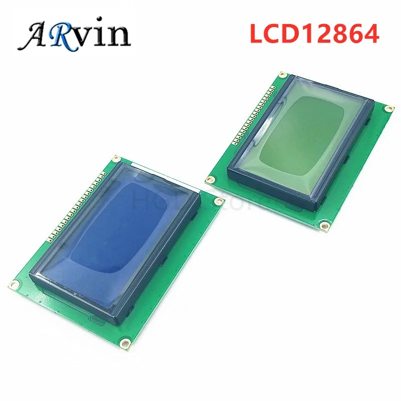 128*64 DOTS LCD module 5V blue screen green screen 12864 LCD with backlight ST7920 Parallel port LCD12864 for arduino