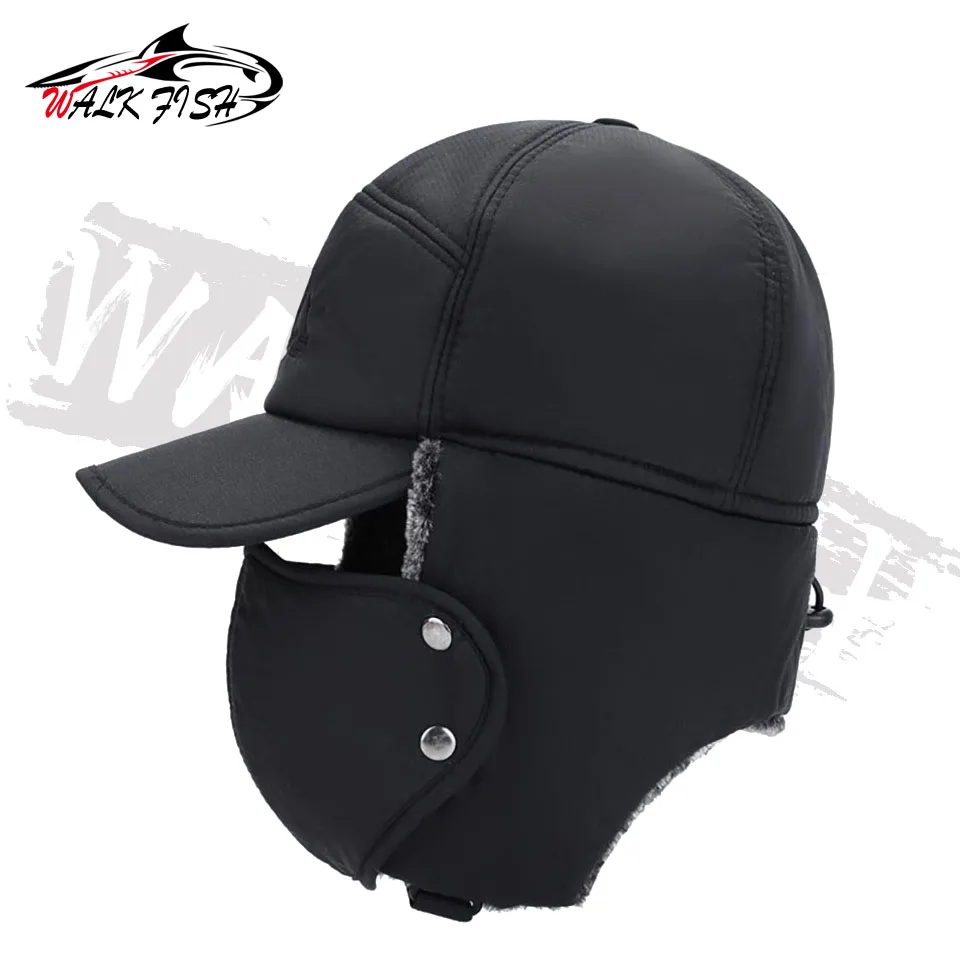 WALK FISH Fishing Cap Winter Warm Men Lei Feng Cap protezione dell\'orecchio berretto da sci impermeabile antivento cappello da pesca all\'aperto