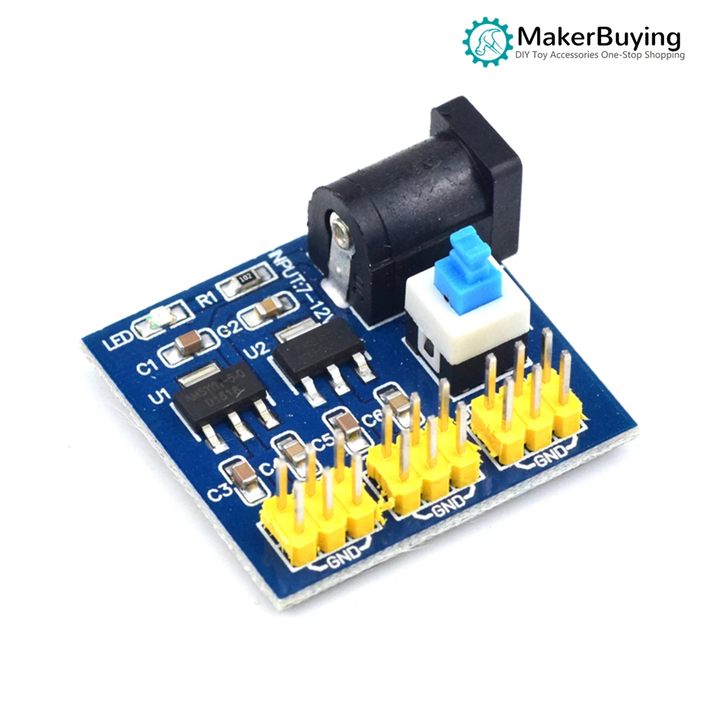 Multi-channel DC-DC voltage conversion module power supply 12V to 3.3/5/12V AMS1117