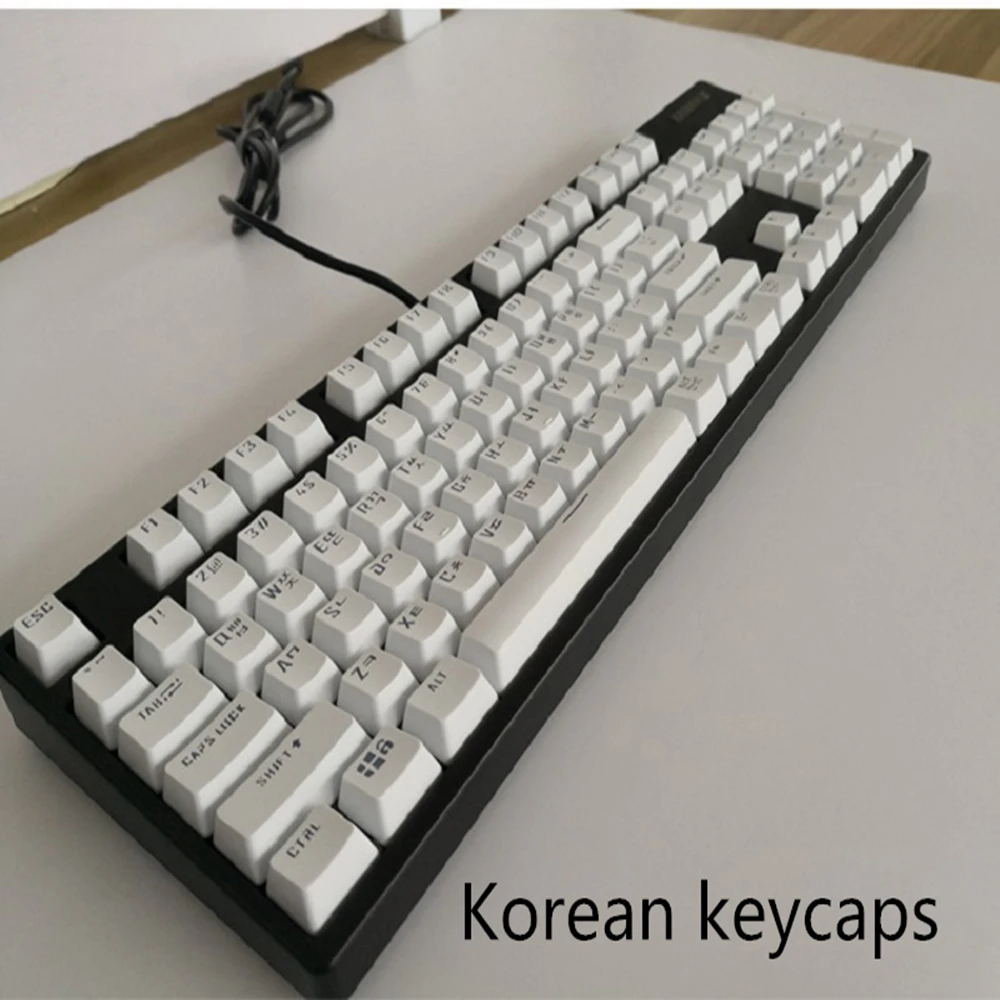 

104 Key Korean 106 Key Russian Backlit Keycap OEM Profile Keycaps for Cherry MX Keyboard Key Caps Set