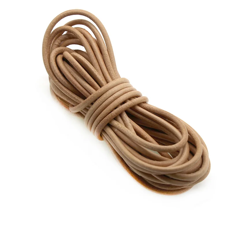 1 2 3 4 5 6 8 mm Round Flat Genuine Cow Leather Cord for Bracelet Necklace Findings Leather Rope String DIY Jewelry Making