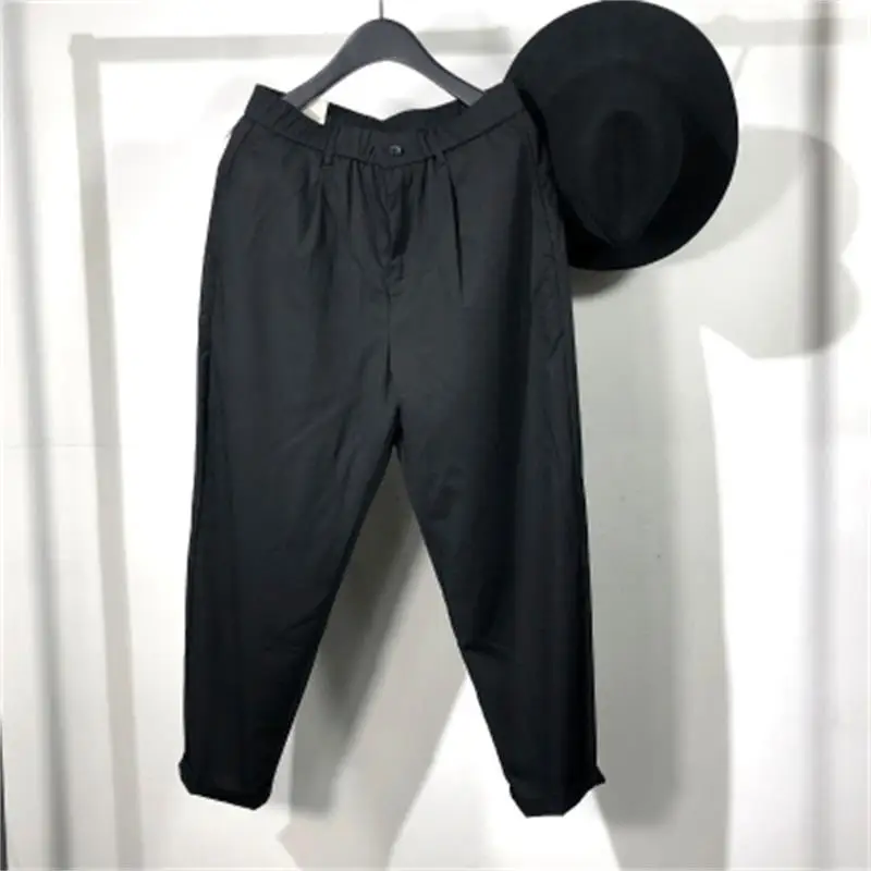 Spring and summer original fashion men dark department of simple and loose look thin casual trousers harajuku style pure color