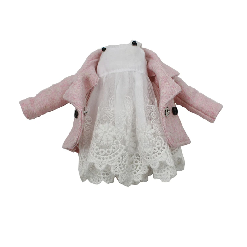 ICY DBS blythe doll outfit jecci five bjd neo abito bianco abito cappotto rosa vestiti giocattolo