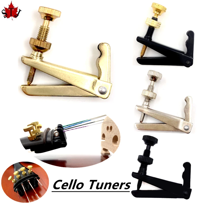 4pcs cello fine tuners 4/4  3/4  1/2  1/4  Black/ Golden/Silver cello strings Hooks adjuster tuners，Cello Parts Accessories