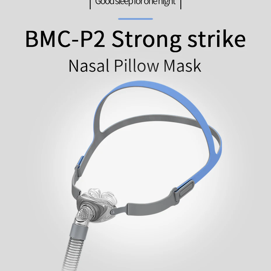 BMC CPAP Nasal Pillow Mask With 3 Size Cushions Adjustable Strap And Small Tubing For Sleep Apnea Stop Snoring Solution Freeship