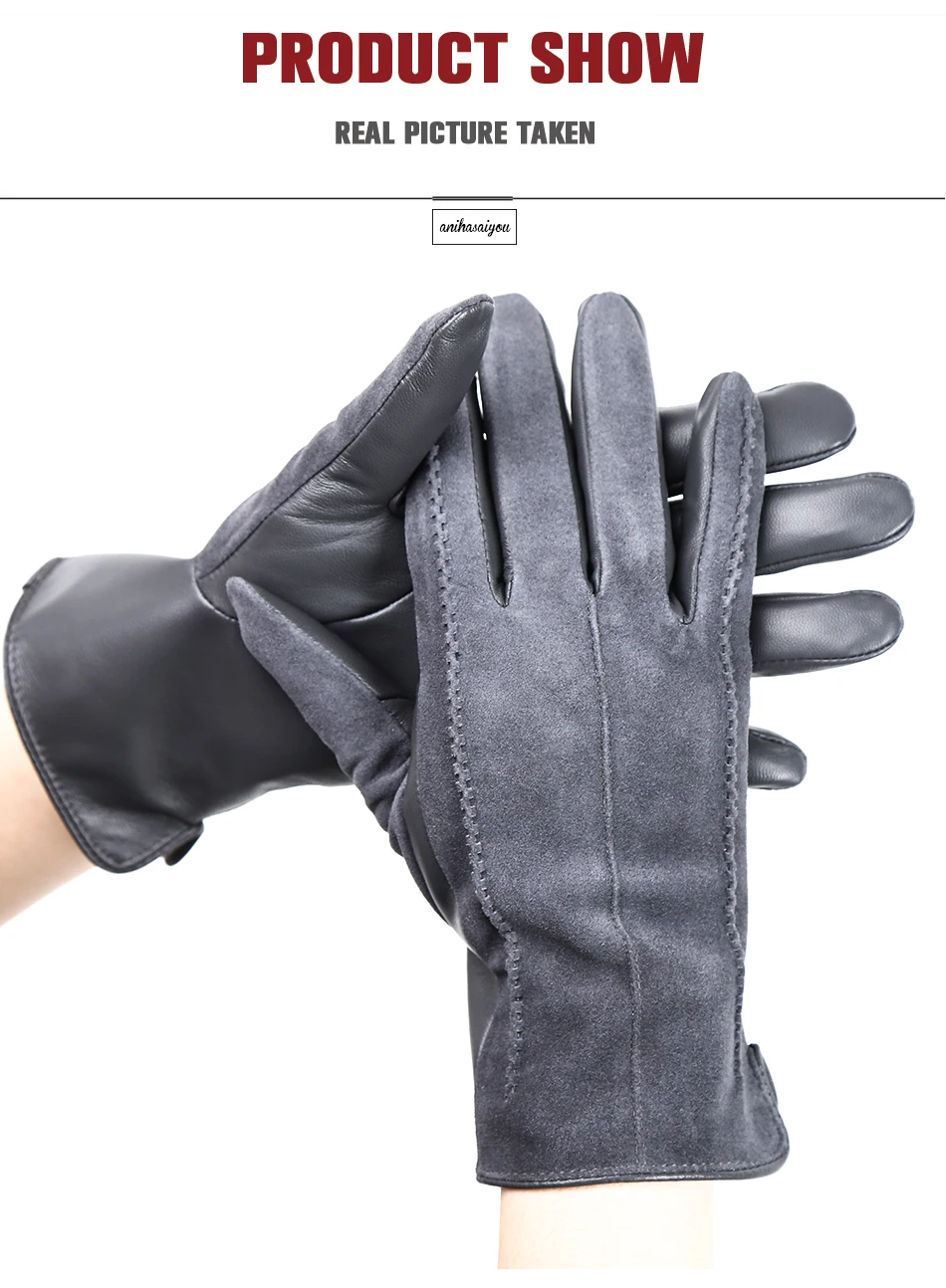 Good Quality Touch Gloves Color Winter Women's Leather Gloves Genuine Suede 50% Genuine Leather 50% Women's Gloves -2007