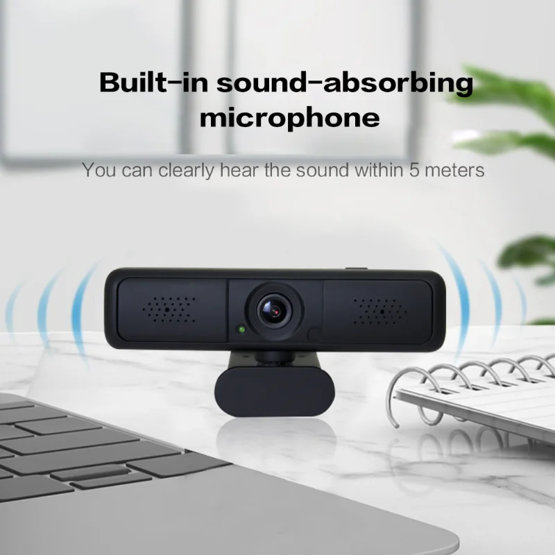 Webcam com microfone embutido para laptop, 1080p, 8mp, usb, foco automático, alta definição, áudio e vídeo, sem impedância, transmissão ao vivo