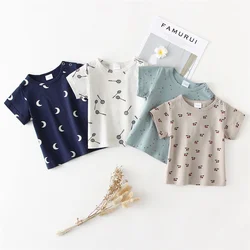 Newborn Bay Girl Shirt Toddler Children Clothes Boys Short Sleeve Tops T-shirt Baby Kids Tiny Cottons Infant Clothing Outfits