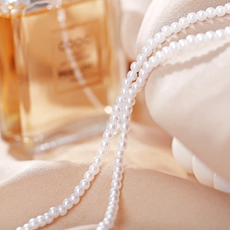 Vintage-Stil Einfache 6MM Perlenkette Choker-Halskette für Frauen Hochzeit Liebe Muschel-Anhänger Halskette Modeschmuck Großhandel – Detail 7