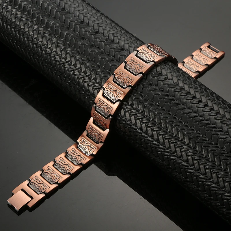 Men Magnetic Health Bracelet Pure Copper Power Energy Bracelet For Men Blood Pressure Magnets Bangles Wholesale