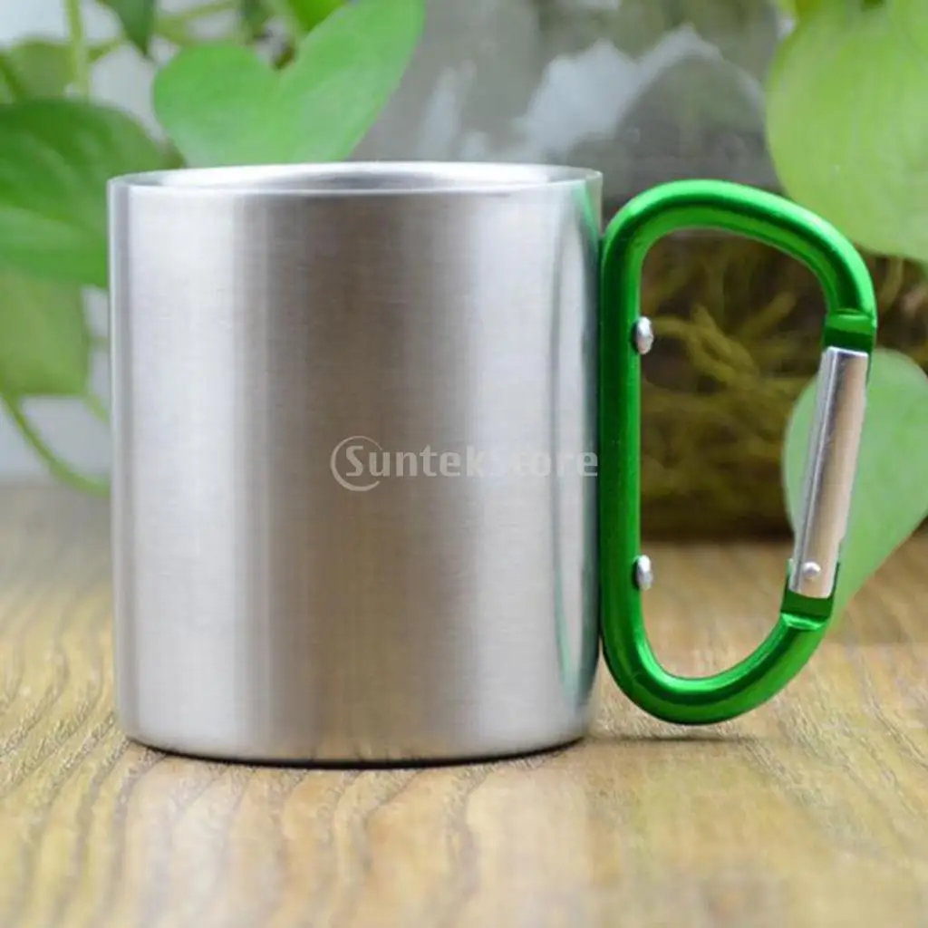 Metal Carabiner Cups Camping Mug Outdoor Travel Metal Hiking Climbing Outdoor Hook Cup Portable Climbing Travel Mug Indoor 150ml