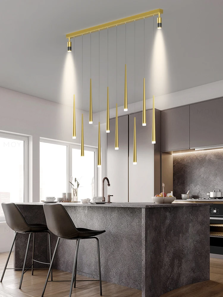 Creative and modern LED chandelier living room kitchen dining bar chandelier pipe hanging home gloss 90-260V chandelier