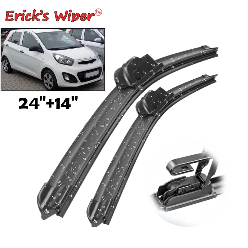 

Erick's Wiper LHD Front Wiper Blades For KIA Picanto TA 2011 - 2017 Windshield Windscreen Window Rain Brushes 24"+14"