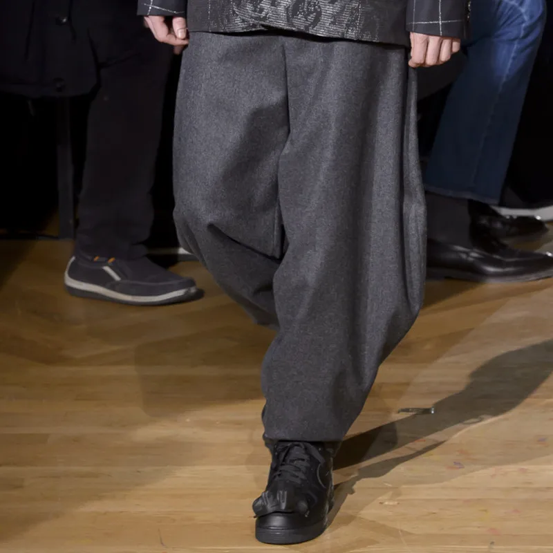 

Men's New Casual Wool Pants 2021 Autumn Winter Fashion Loose Personalized Thickened Harlan Pants Woolen Pants