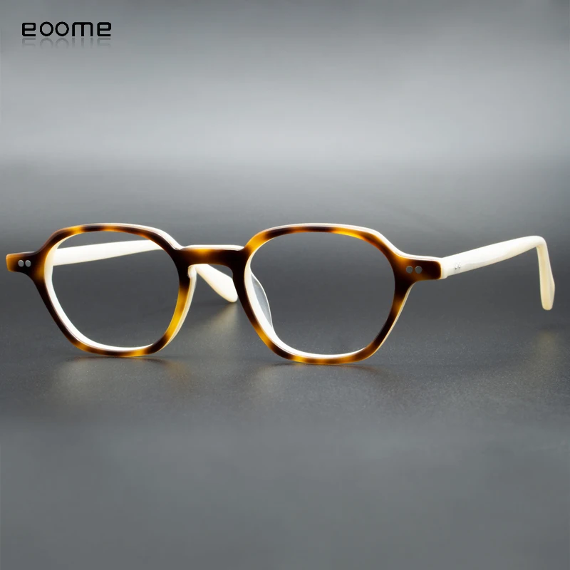 Eoome Drop Shipping Men Round Retro optical Frames Acetate Vintage Korea Style Eyewear Myopia Glasses Imported Acetate Shining