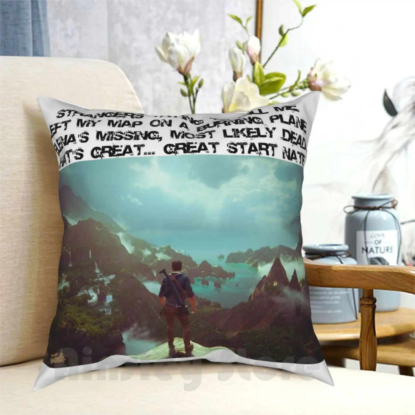 Nathan Drake Quote ( Uncharted ) Pillow Case Printed Home Soft DIY Pillow cover Uncharted Nathan Drake Uncharted 1 Drakes