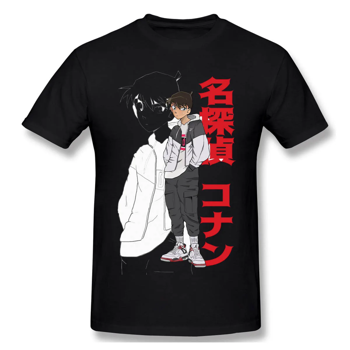 Shinichi Kudo Anime Clothes Design Janpanese Anime Detective Conan Suspense Manga Cotton Men T-Shirt