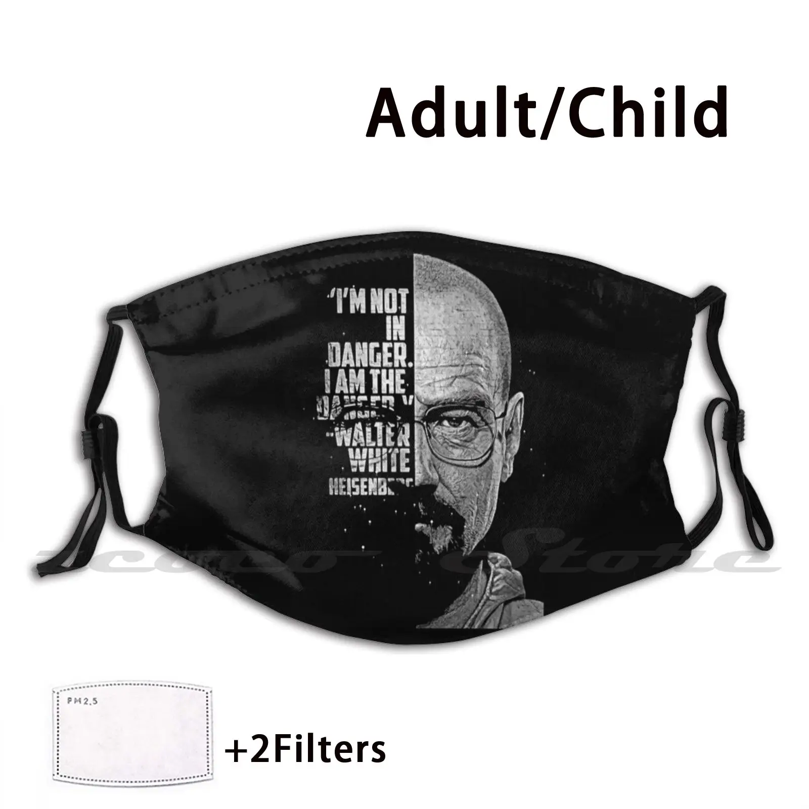 

Wallart Text Walter White Mask Cloth Reusable Print Filter Washable Walter White Bad Breaking Heisenberg Walterwhite Tv Pinkman