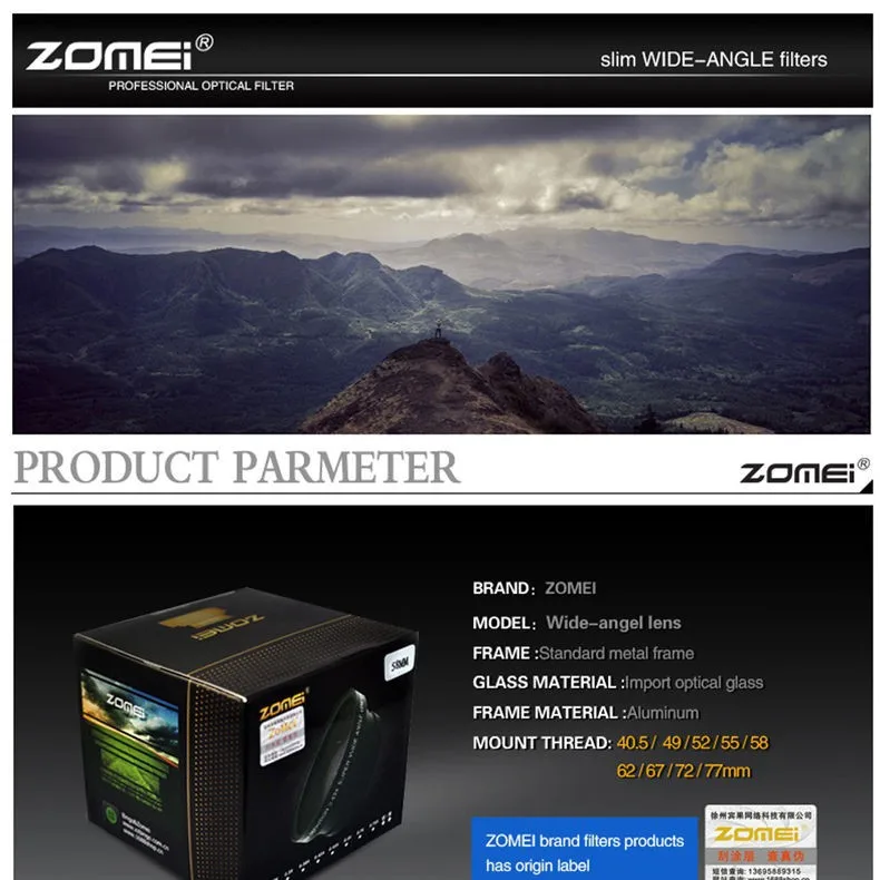thumbnail image 2 of Zomei 67mm Pro UV Filter – Ultra-Violet Protector For DSLR Lenses, Clear, Threaded 2 of 3