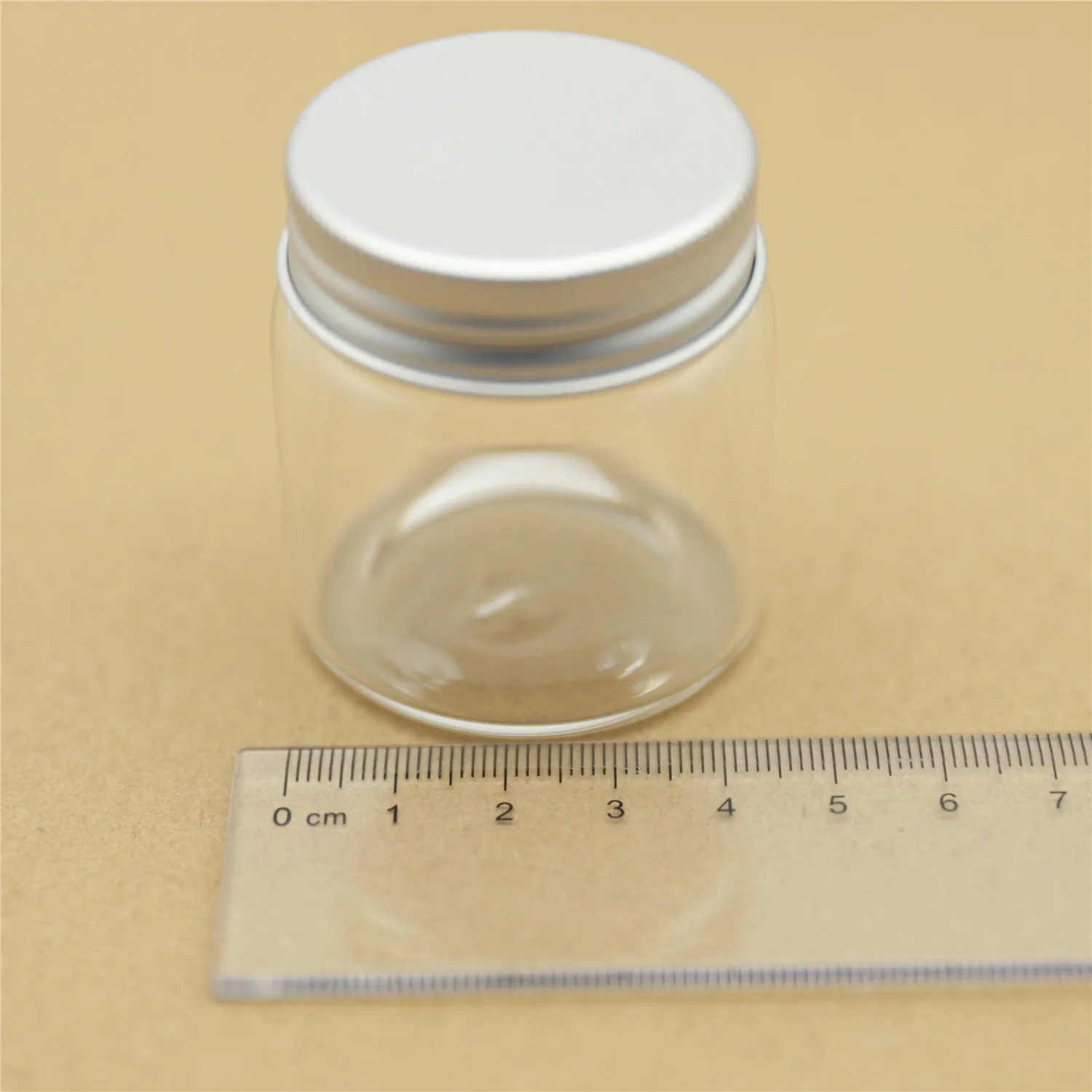 12 pcs/lot 33*47*50mm 50ml Spice Glass Bottle With Silver Screw Cap Tiny Jars Vials DIY Craft Transparent jars mini bottles