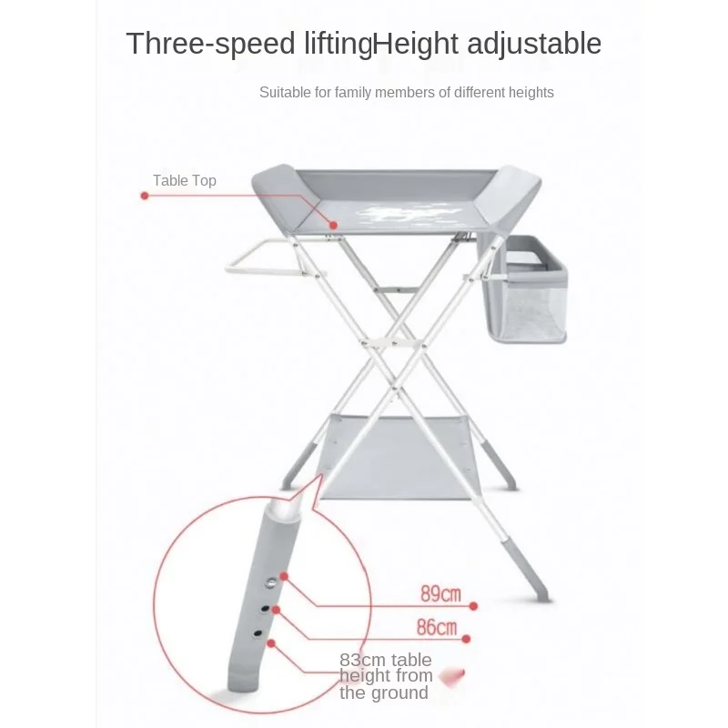 LazyChild-cambiador de pañales plegable para recién nacido, Mesa para el cuidado del bebé, estante de ropa de altura ajustable, nuevo, 2023