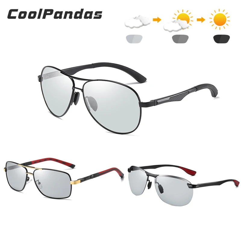 3PCS Combined Sale CoolPandas Polarized Sunglasses For Men Women Photochromic Driving Eyewear UV400 lentes de sol hombre