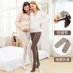 2020 Comfortable Pregnant Women Pantyhose 150g Spring And Autumn Non Plush Cotton Vertical Stripe Sole Antiskid Deodorant Belly