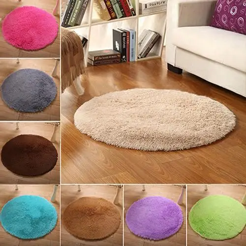 Home Decor Bath Bedroom Carpet Non-slip Living Room Children Kid Carpet Floor Shower Rug Yoga Plush Round Mat carpet Home Decor