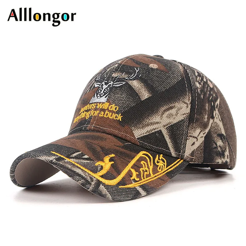 Camouflage Fishing Baseball Caps Men Embroidery Deer 2024 Summer Cap Male Gorro Hombre Fitted Designer Dad Hat Hip Hop